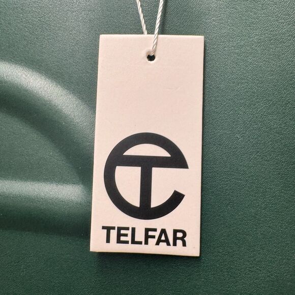 Telfar Medium Shopping Bag Double Handled Tote Dark Olive Vegan Faux Leather NEW - Picture 10 of 10